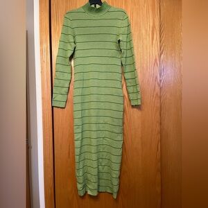 Black history month. House of Aama. Striped Green Maxi Dress